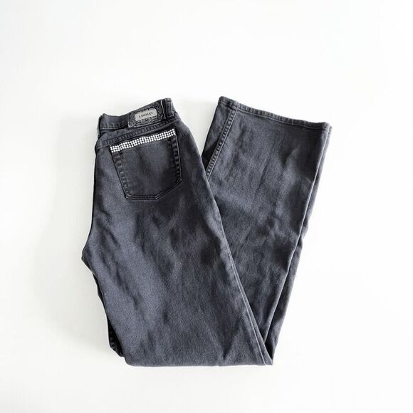 Lawman Women's Slim Fit Jeans Bootcut Denim Rhinestones Black Western Size 7 - Picture 1 of 9